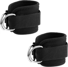 2 Pcs Wrist Cuffs Lifting Straps with D-Rings Adjustable Gym Weightlifting