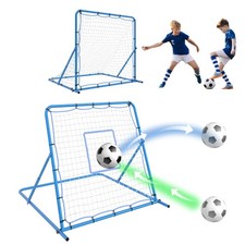 Dual-Mode Soccer Goal  Rebounder Net, 4x4FT Adjustable Angle Training Net
