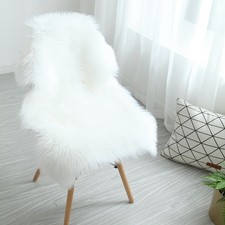 Image of Large Faux Fur Sheepskin Rug Fluffy Mat Room Sofa Hairy Mat Shaggy Floor Carpet