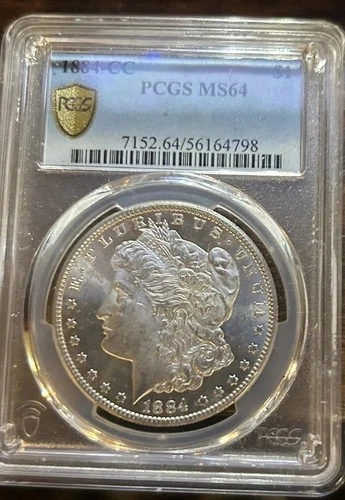 1884 CC Morgan Silver Dollar PCGS MS 64 beauty