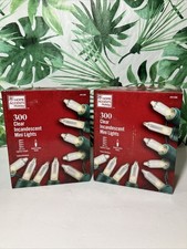 2-PACK Home Accents Holiday 300L Clear Incandescent Mini Lights VOLUME PRICING
