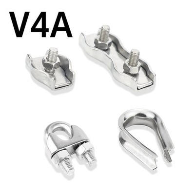 Drahtseilklemme Bügelklemme Simplexklemme Duplexklemme Kausche Edelstahl V4A