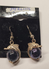 LADIES STERLING DOLPHIN EARRINGS-1 "
