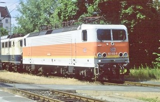 Farb Dia 356 "Lokomotive 143 632 in Nürnberg West"