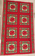 VIP Print Crantson Print Works Christmas Poinsettia Fabric Panels 8 Blocks 2 Yd