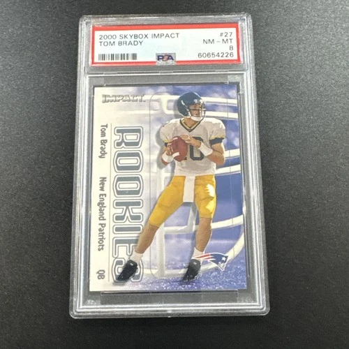 2000 Skybox Impact Tom Brady Rookie RC #27 Patriots PSA 8