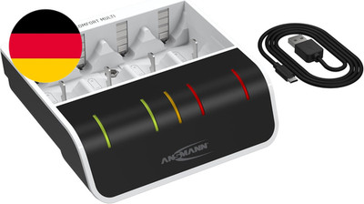 ANSMANN Akku Ladegerät Nimh Für 4X AAA AA C D Und 1X 9V, Intelligentes Laden, Us