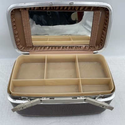 Samsonite Train Makeup Vanity Case Faux Alligator Print Luggage