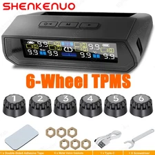 6-WHEEL TPMS FOR DUALLY TRUCKS & TRAILERS - 6 SENSORS SOLAR/USB CHARGING T17