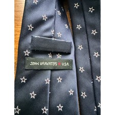 John Varvatos USA 100% Silk Navy Star Print Tie – Made in USA