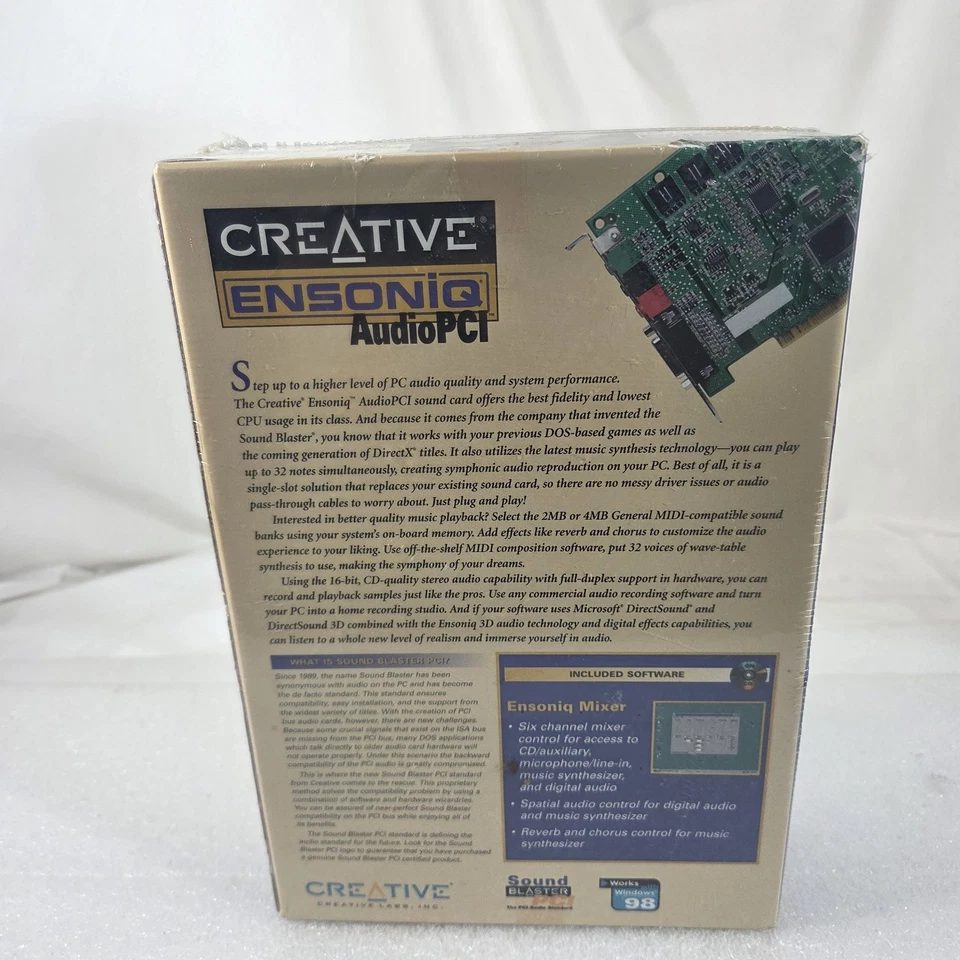 Creative Ensoniq AudioPCI ES1371 1998 NOS Sealed 90s Vintage Sound Card Boxed - Image 3 of 4