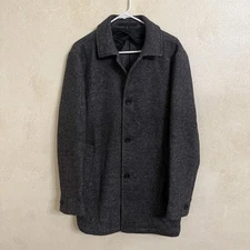 Bonobos Manteco Car Coat Mens Size Med Gray Italian Wool Slim Fit Long Sleeve