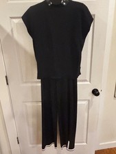 Loungewear Travel Knit Set Black Short Sleeve Women's Sz M