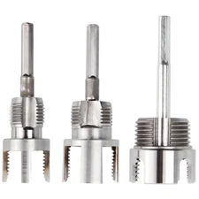 3Pcs PVC Pipe Threader Kit 1/2" 3/4" 1" NPT, Integrated Internal & External Pipe