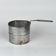 Vintage 1940's "2 Cup Full" Flour Sifter, Tin, Hand Held, Made In USA