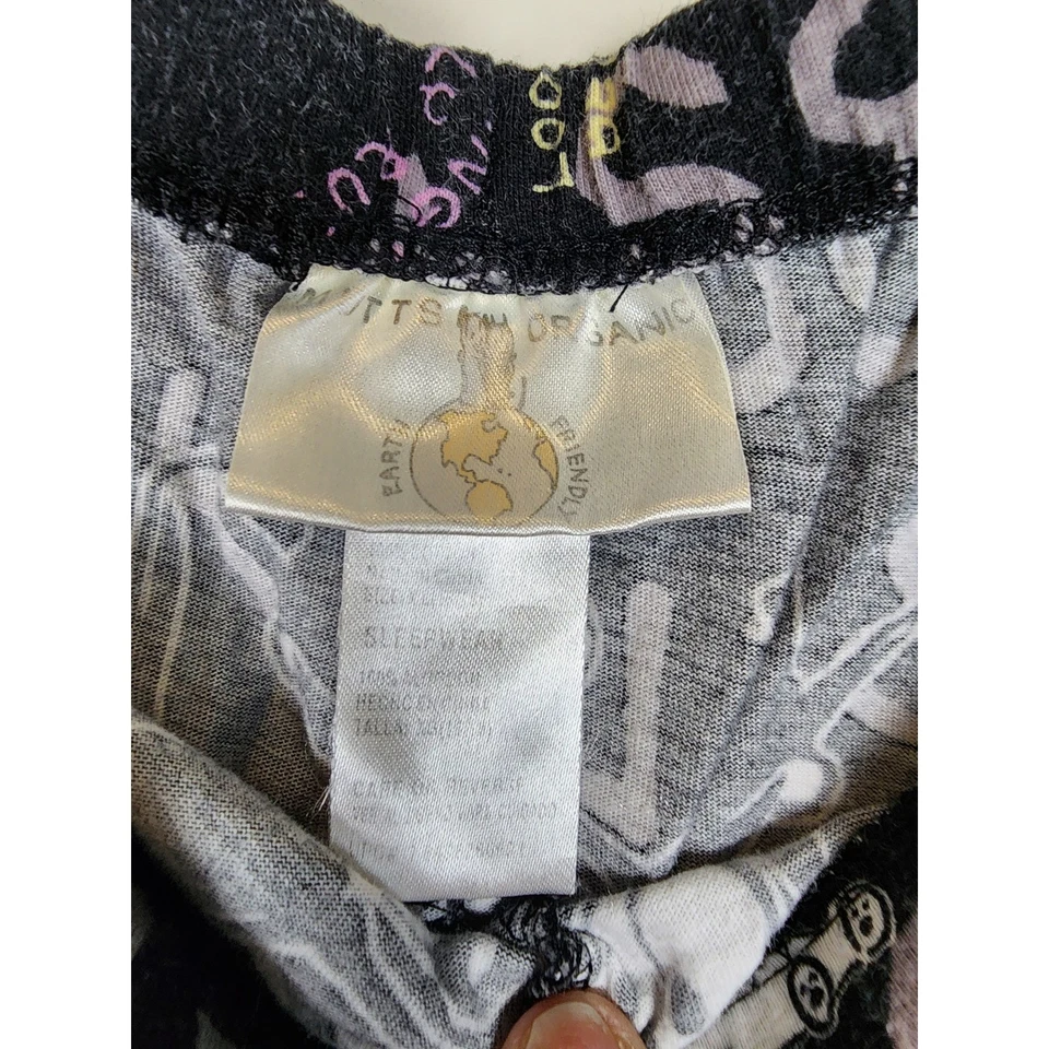 Mutts Organics Cotton Graphic Print Pajama Pants Black & White - Image 4 of 4