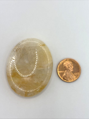 Natural Crystal Calming Worry Stone: GOLDEN FIRE QUARTZ (Crystal Healing Pocket)