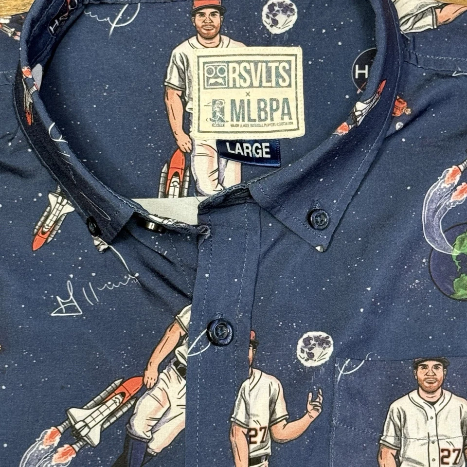 RSVLTS x MLB Houston Astros Jose Altuve All Over Print Shirt Youth Sz L ⚾️ - Image 3 of 4