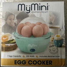Nostalgia MyMini 7-Egg Multi-Cooker Teal, Recipes Boiled, Poached, Scrambled