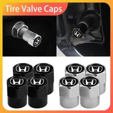 Honda Tire Valve Caps Set Of 4 Dust Covers Black Silver Red. Honda Tire Valve Caps Set Of 4 Dust Covers Black Silver Red.
