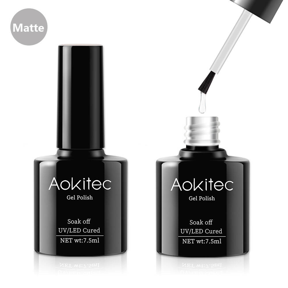 Gel Nail Polish Kit with Soak Off Top Base Coat Matte Finish Lacquer US-image