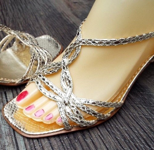 LOTUS Gold Faux Snakeskin Strappy Leather Evening/Dance Sandals UK size 3 - Picture 4 of 10