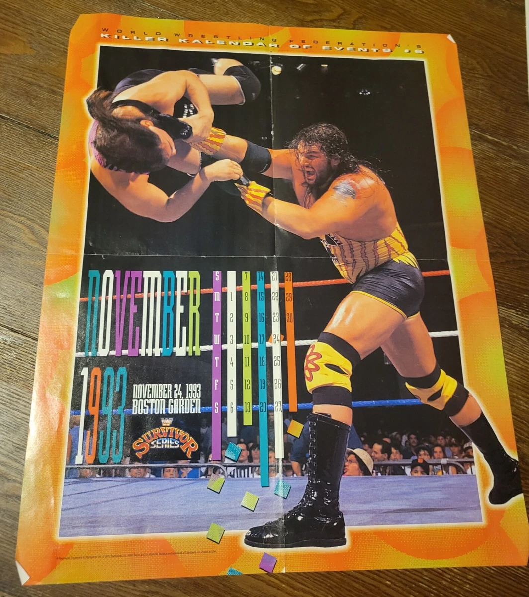 VINTAGE WWF NOVEMBER 1993 ADAM BOMB MAGAZINE POSTER/ CALENDAR 21X16 | eBay