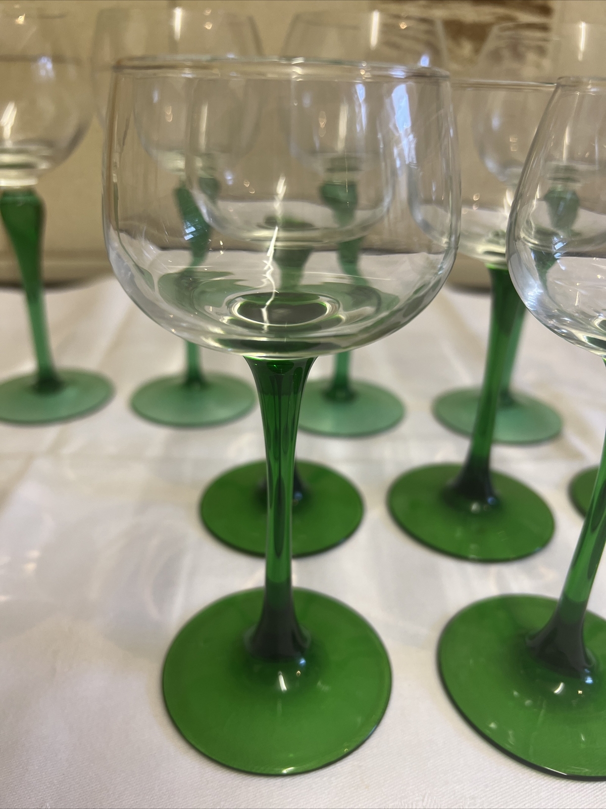 vintage green stemmed glasses eBay
