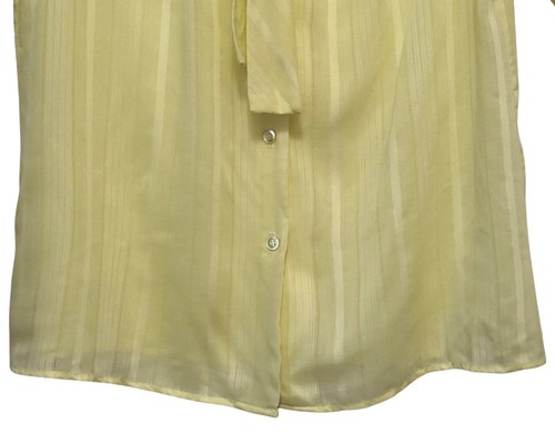 Vintage Miss Fashionality Butter Yellow Puff‑Sleeve Semi‑Sheer Blouse Sz 14 - Picture 5 of 10