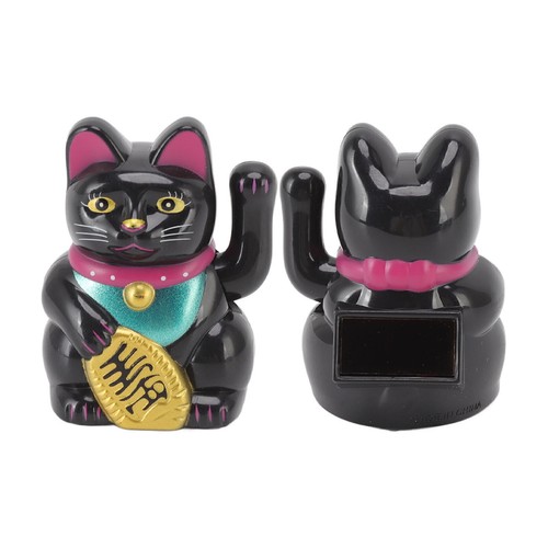 Chinese Lucky Cat Fortune Cat Decoration Waving Arm Solar Light Induction Statue - Picture 7 of 12