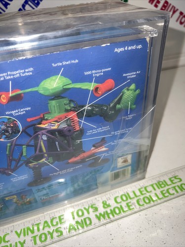 1989 TMNT Rocksteady’s Pogocopter Teenage Mutant Ninja Turtles Playmates AFA 80! - Bild 8 von 12