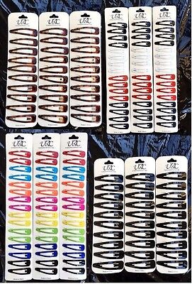 Girls Colorful Metal Clip Snap Hair Clips Tic Tac Barrettes Assorted Brand NEW !