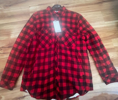 Lot 1 Zara Women Over Sized Red Check Shirts/Jacket Lined Size Medium