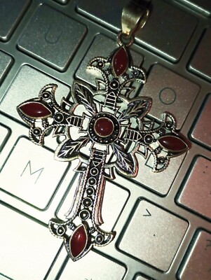 Carnelian Sterling Silver Cross Pendant