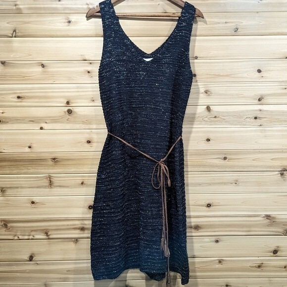 Soft Surroundings Dress Womens Large Sweater Knit Tank Dress Belted | eBay