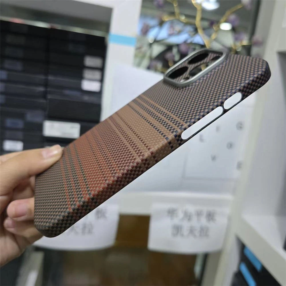 Slim Aramid Carbon Fiber Sunset Case For iPhone 16 Pro 16 Pro Max Magsafe Cover - Picture 4 of 9