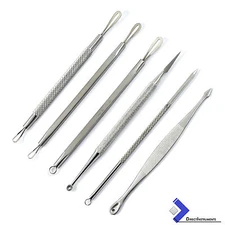 6 Pcs Comedone  Extractor Blackhead Acne Pimple Remover Spots Blemish Facial Kit
