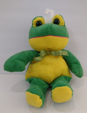 Kelly Toy Green Frog 14  Stuffed Plush Animal Toy Yellow Big Eyes