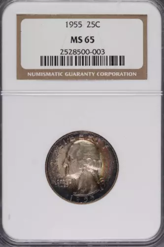 1955 Washington Quarter NGC MS65 Nice Toning *DoubleJCoins* 8009-57