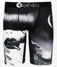 Ethika Staple DREAM GIRL Black White Moon Clouds Stars Long Boxer Briefs Mns NWT