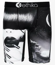 Ethika Staple DREAM GIRL Black White Moon Clouds Stars Long Boxer Briefs Mns NWT