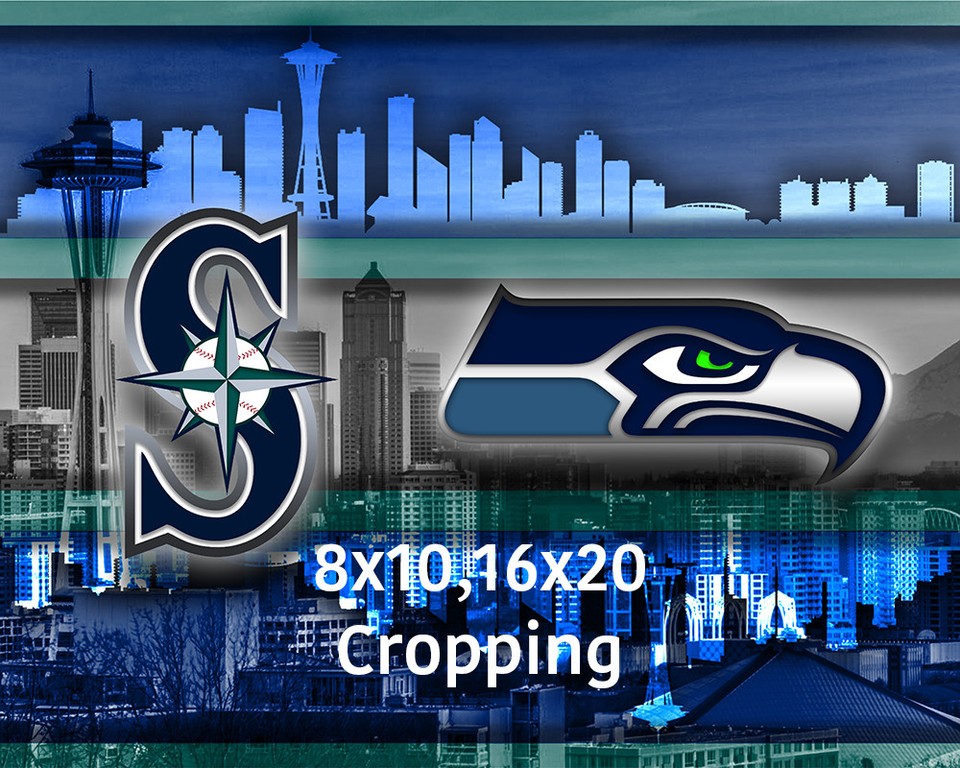 SEATTLE WASHINGTON Sports Poster, Seattle Mariners & Seahawks NFL Free