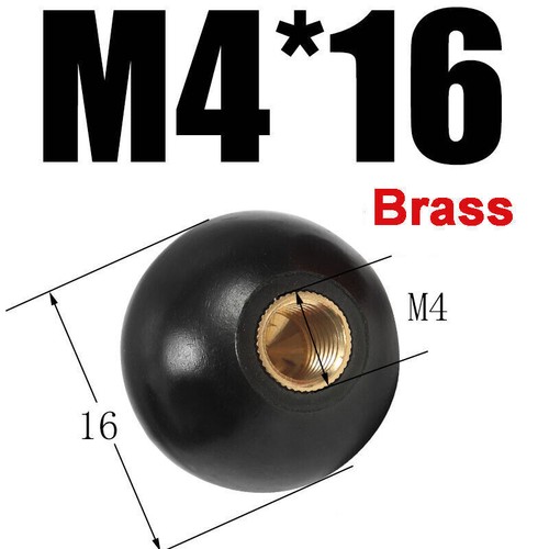 Ball Shaped Hnadle Knobs M4 M5 M6 M8 M10 M12 Thread Clamping Nuts Plastic Black - Picture 10 of 24