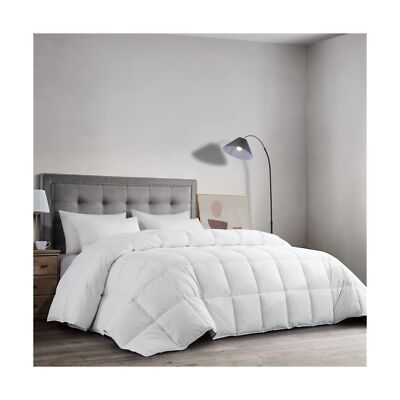 HOMBYS Feather and Down Comforter, Oversized King Comforter 120 x 120, White ...