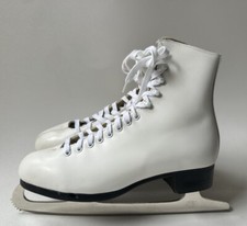 Women s White Leather Figure Skates Made in USA, Blade Made in Canada Size 7