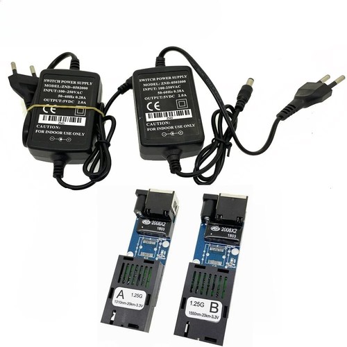 Gigabit Fiber Optical Media Converter 100/1000Mbps Optic Transceiver SC To RJ45 - Picture 6 of 10