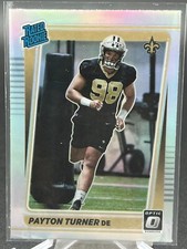 2021 Optic Football: Payton Turner Rated Rookie Silver Holo Prizm Card #259. rookie card picture