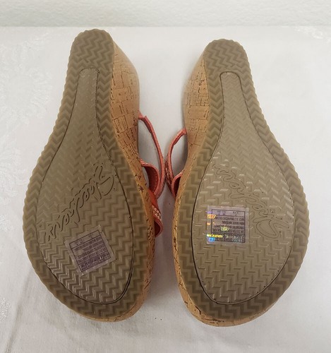 Women's Skechers Cali Luxe Foam Beverlee Tiger Posse Orange Wedge Sandals 7.5 - Picture 7 of 7