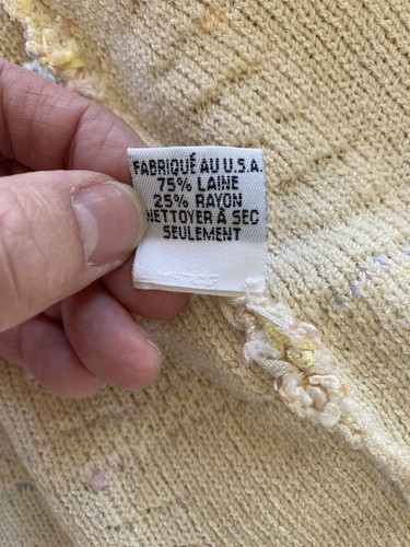 Alnoral By Al Spokavicius L Yellow Knit Sweater Jacket Pastel Easter Classic VTG - Picture 8 of 13