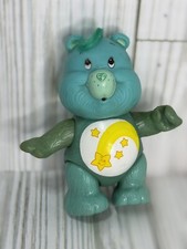 Vintage 1980s Care Bears Teal Wish Bear 3" PVC Figurine Toy AGC HONG KONG